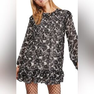 Free People Black and White Floral Dress